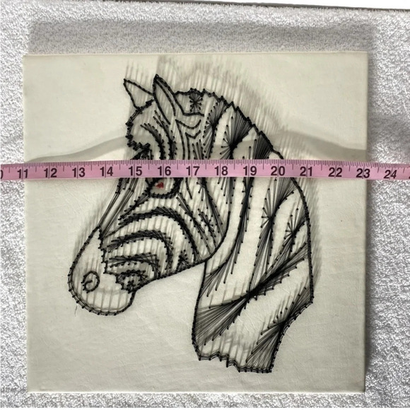 Vintage Handmade Zebra String Art Wall Art - Picture 15 of 16